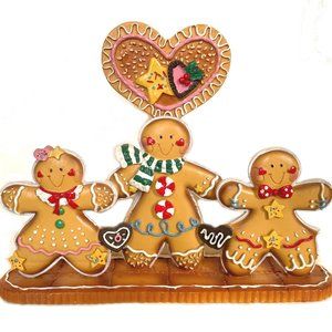 7.5IN TERRACOTTA ~GINGERBREAD HOLIDAY TRIO~ TABLETOP DECOR
